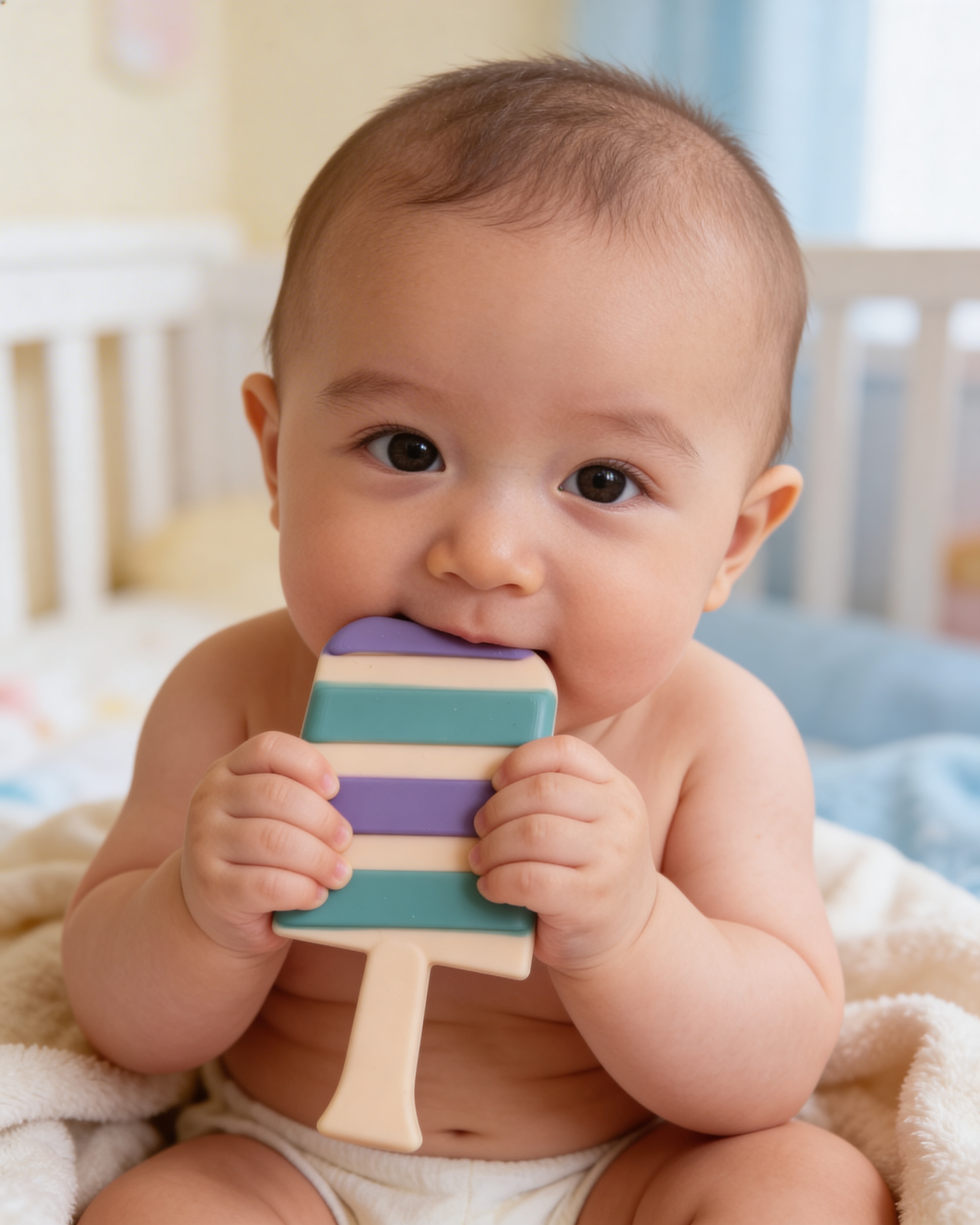 3 Baby Teether Combo Pack | Dog, Rhino & Candy Shape | BPA-Free Soft Silicone Teething Toys